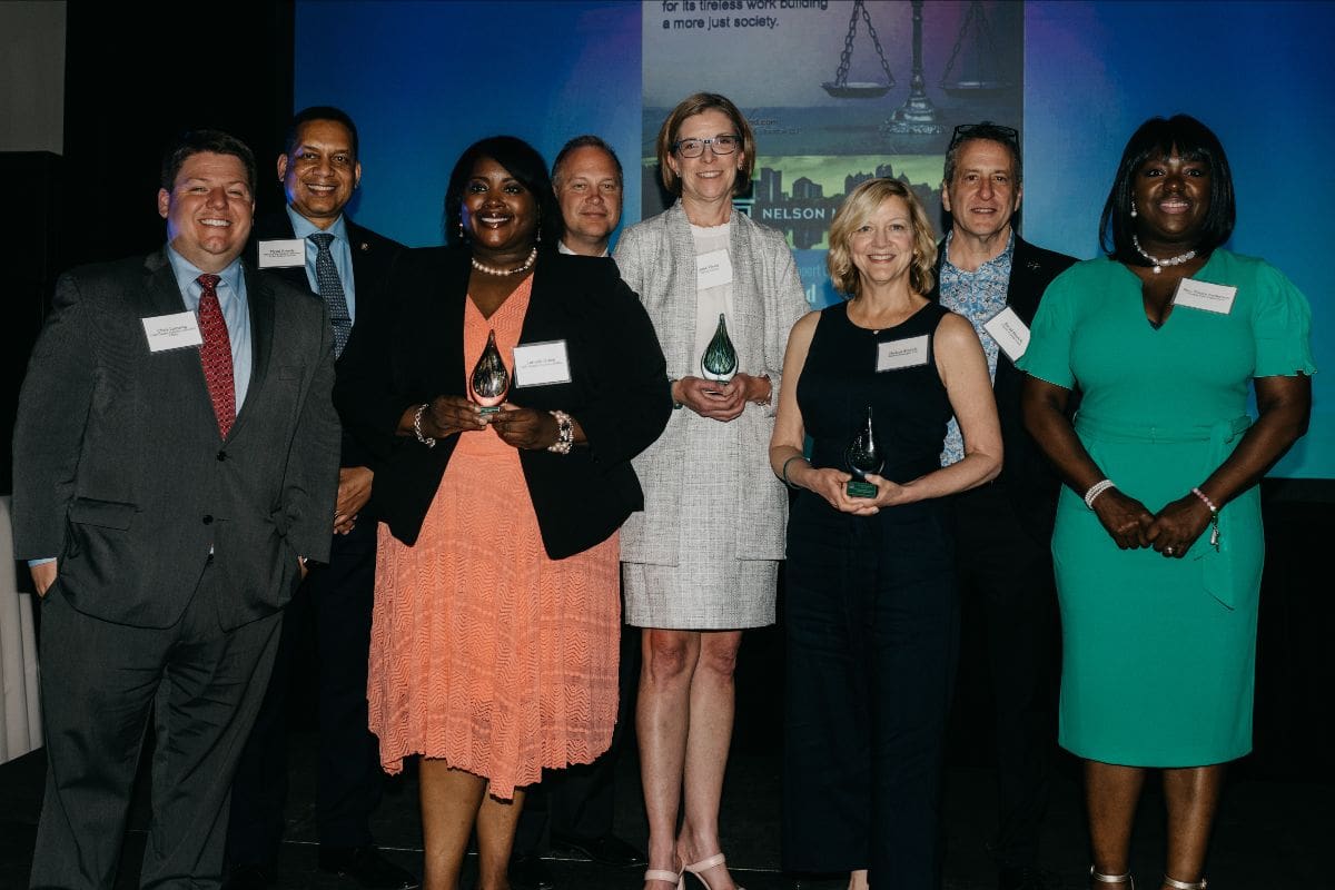 Above, pictured left to right: Chris Lanning (Cobb County Solicitor General's Office); Cobb County District Attorney Flynn D. Broady, Jr.; Latonia Hines (Cobb County District Attorney's Office); Hon. Robert D. Leonard II, Chief Judge (Cobb County); Julie Wood (Parker, Hudson, Rainer & Dobbs); DeAnn Sinrich (Sinrich Strategies LLC); David Sinrich (Sinrich Strategies LLC); Senator Tonya Anderson (43rd District).